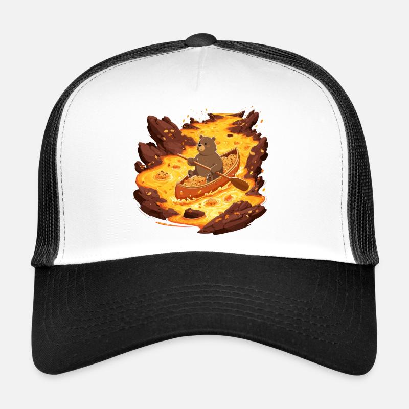 Ours de lave dans un canoë plein de biscuits Casquette trucker 