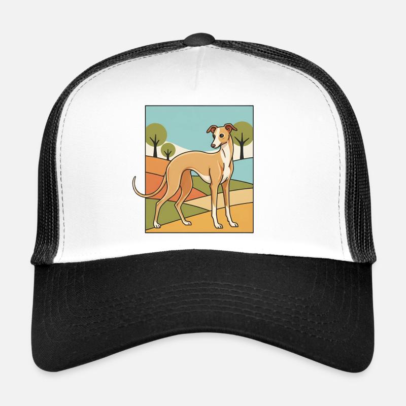 Italienisches Windspiel Windhund - Trucker Cap - Weiß/Schwarz