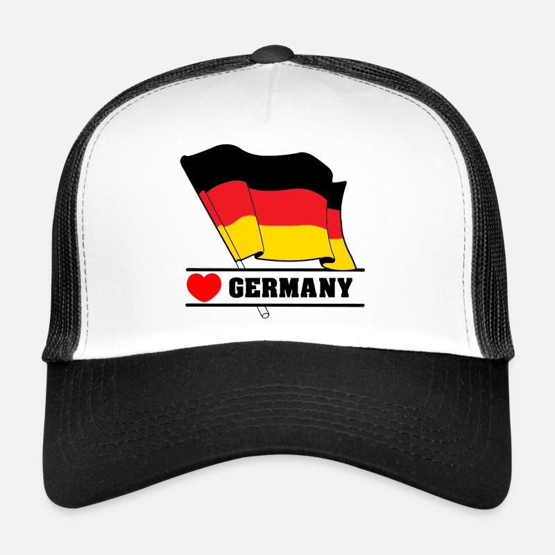 Germany Flag with Heart Trucker Cap