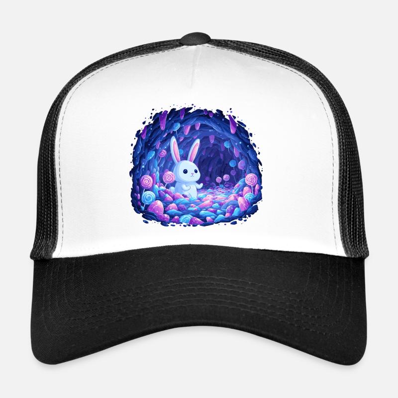 Le Lapin Bleu dans la Forêt de Cristal Casquette trucker 