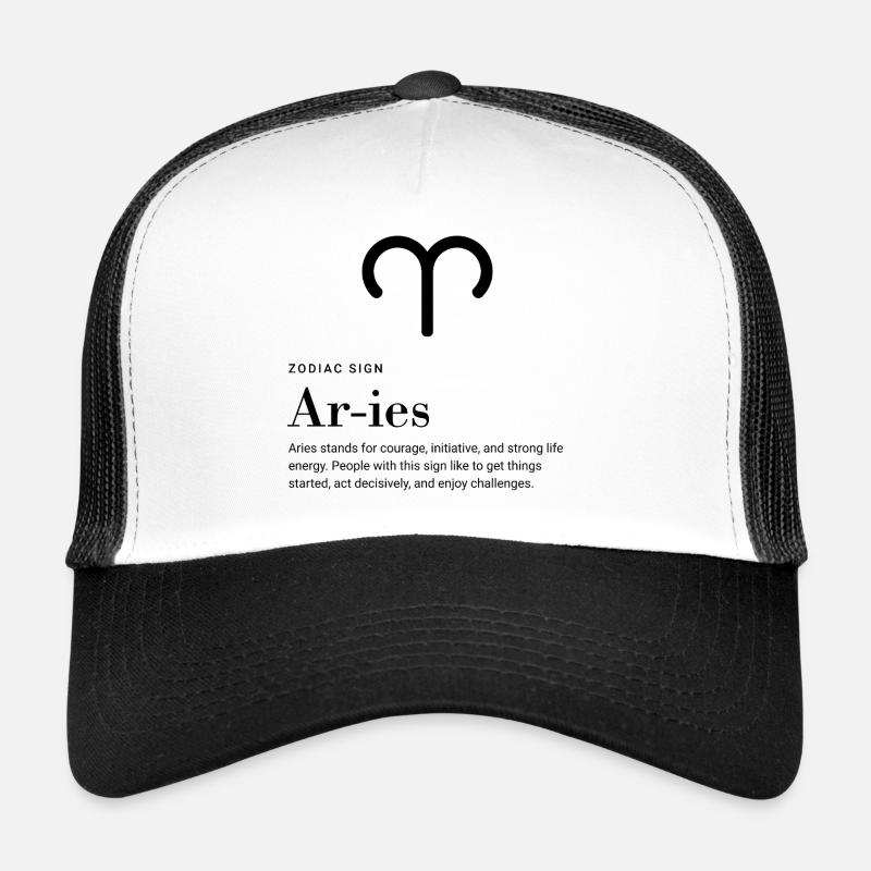 Aries - Zodiac sign - Trucker Cap - white/black