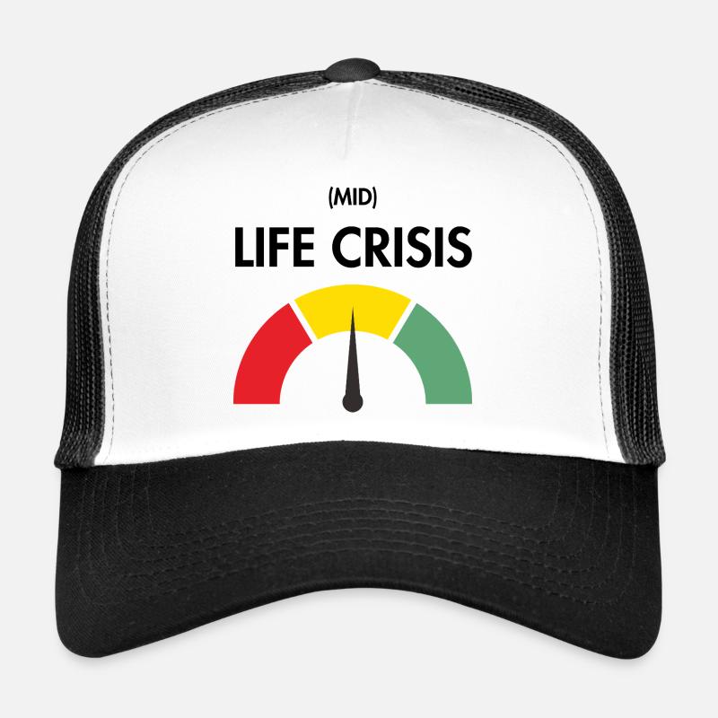 Midlife-Crisis - Trucker Cap - Weiß/Schwarz