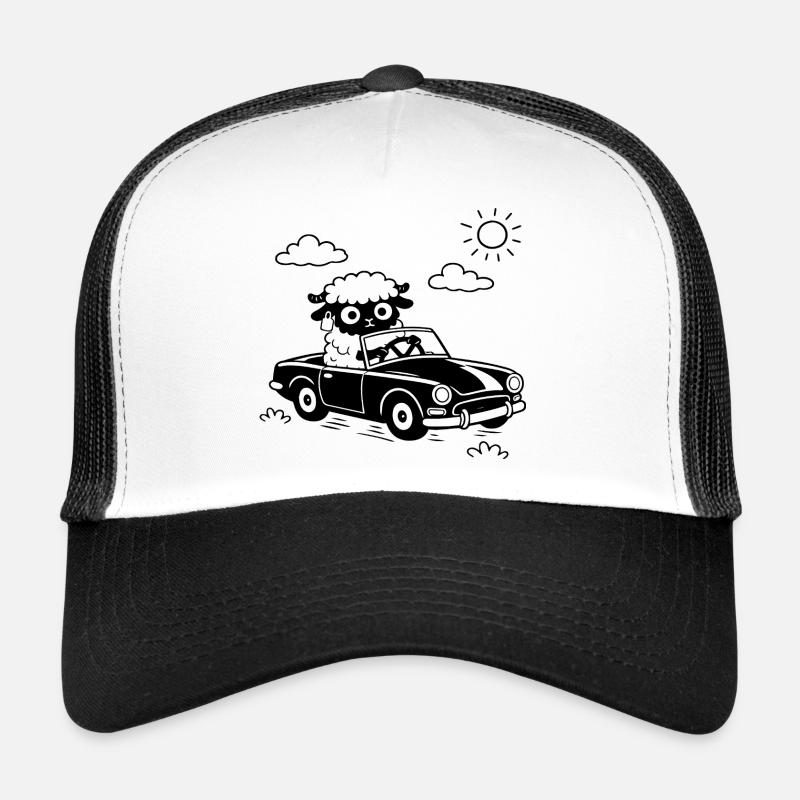 Mouton décapotable - Casquette trucker  - blanc/noir