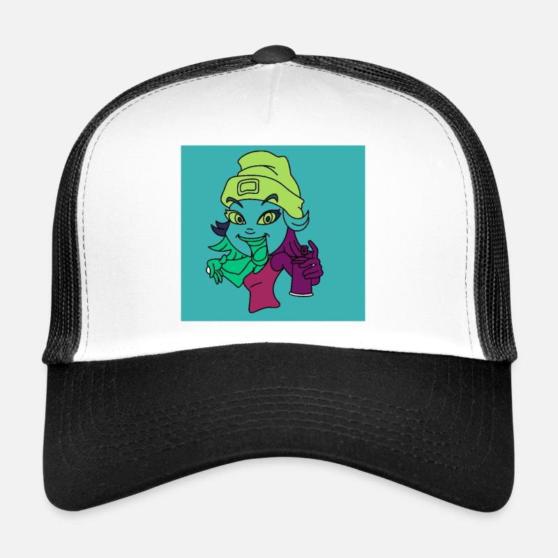 Neon-Graffiti-Maskottchen Trucker Cap