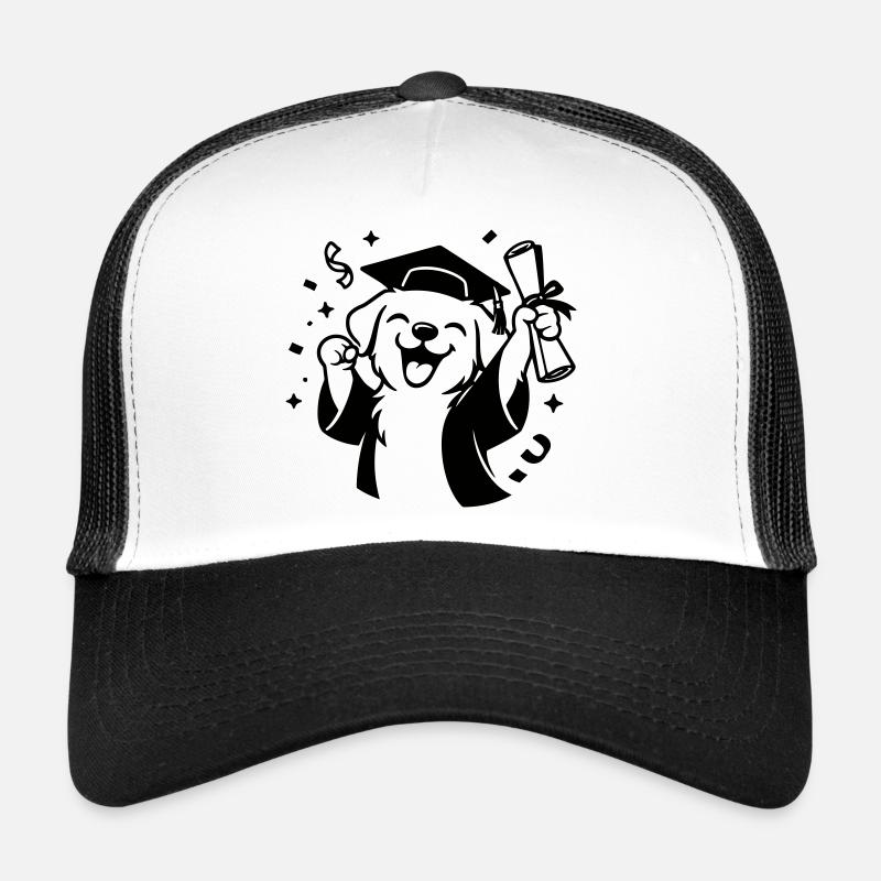 Hund mit Diplom - Trucker Cap - Weiß/Schwarz