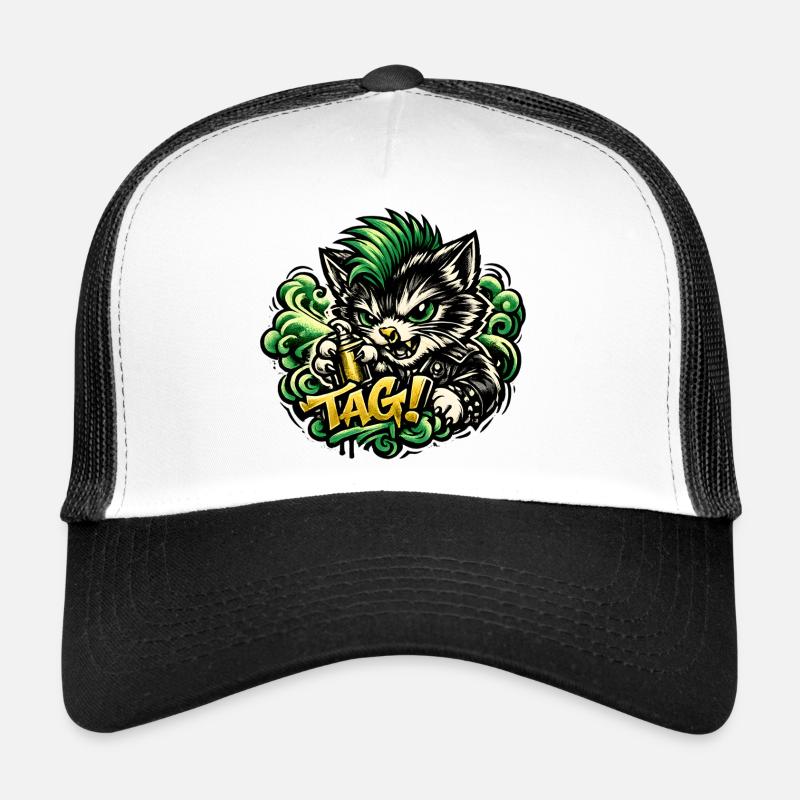 Graffiti agressif de chat Casquette trucker 