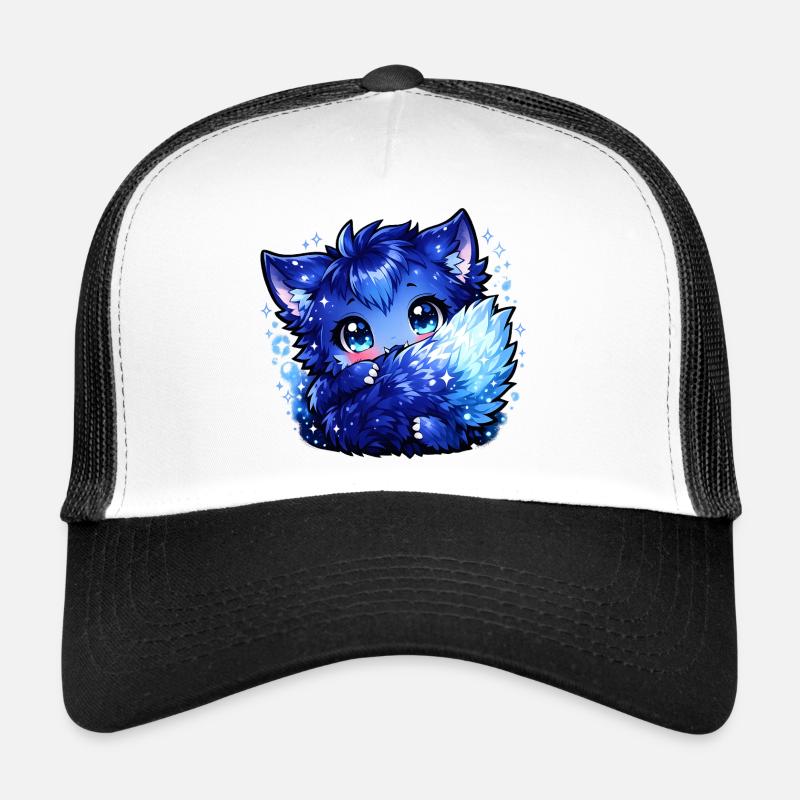 Design du Chibi du Renard Glace Bleu Casquette trucker 