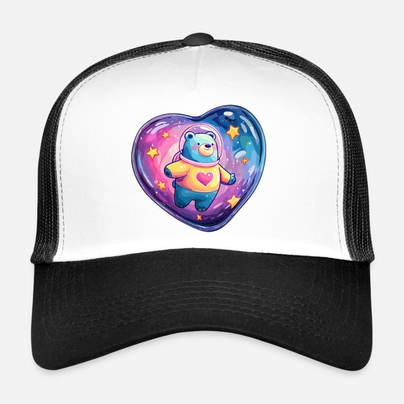 Ours Planète Cœur en combinaison spatiale Casquette trucker 