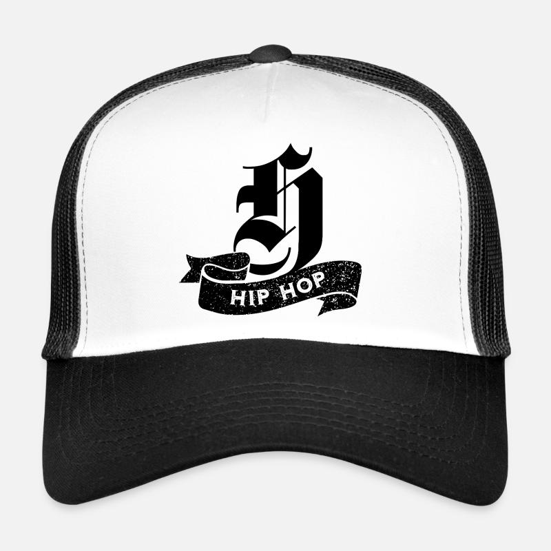 Typographie hip-hop sur le noir Casquette trucker 