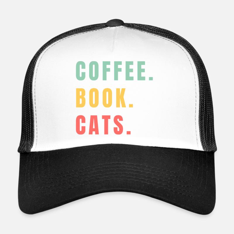 COFFEE BOOK CATS Trucker Cap