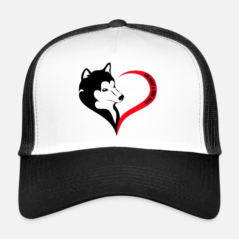 Silhouette de chien avec cœur et âme Casquette trucker 