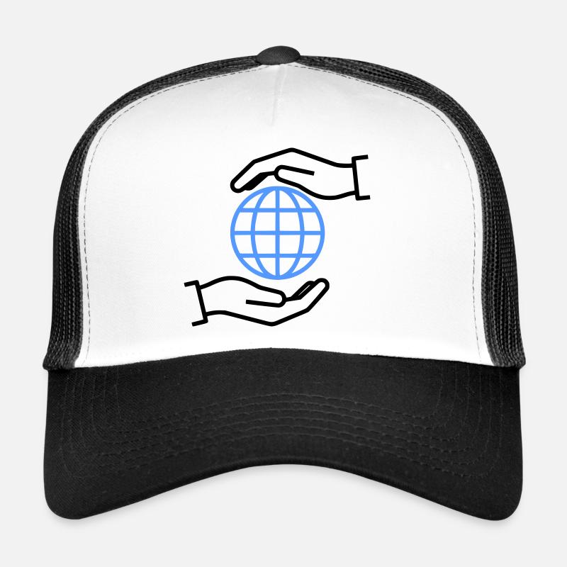 Globe Hands Outline Global Trucker Cap