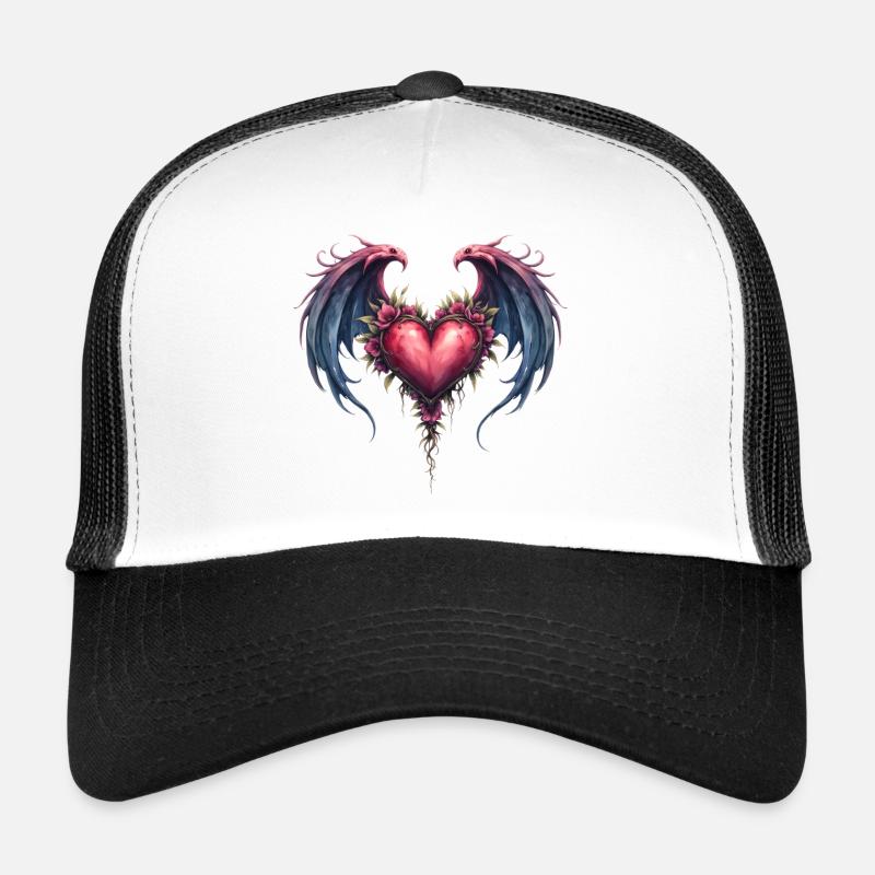 Cœur fleuri ailé Casquette trucker 