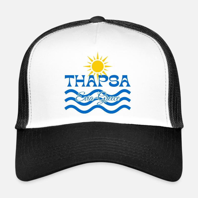 Thapsa Evia Greece Sun Waves - Trucker Cap - white/black