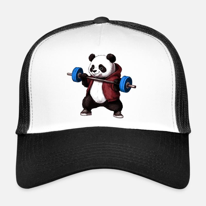 Panda mit Langhantel Trucker Cap