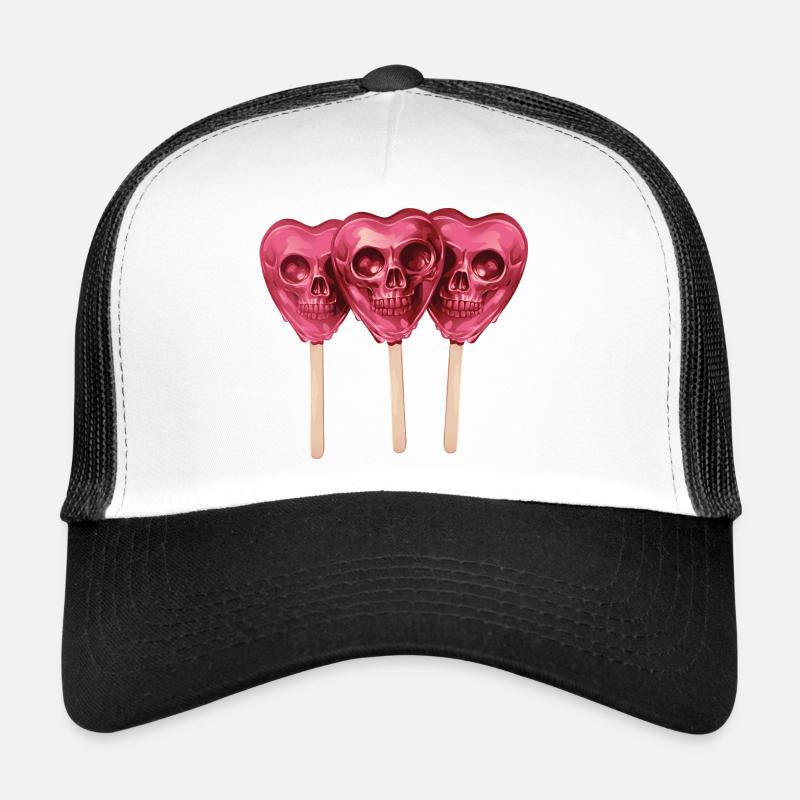Crâne Rose Lollis Casquette trucker 