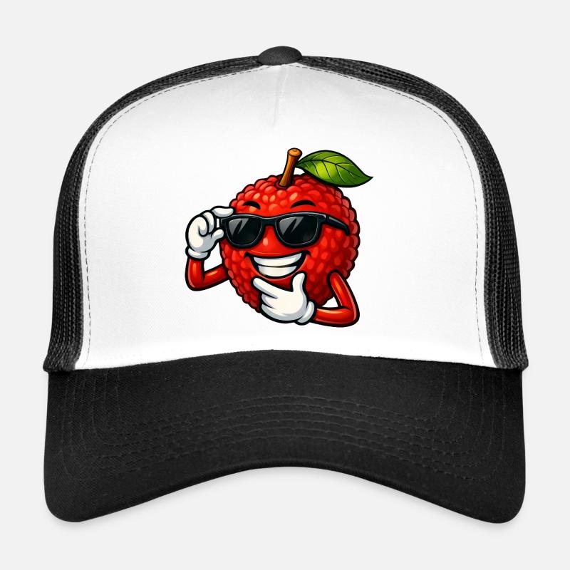 Cool Lychee Cartoon Summer Design Fruit Fruit Trucker Cap