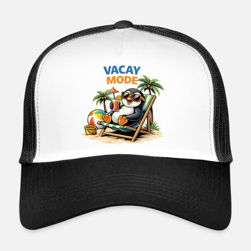 Vacay Mode Penguin Beach Trucker Cap