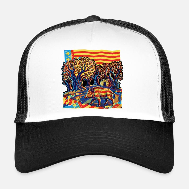 Chasseurs Olives Drapeau Valence Sanglier sauvage Casquette trucker 