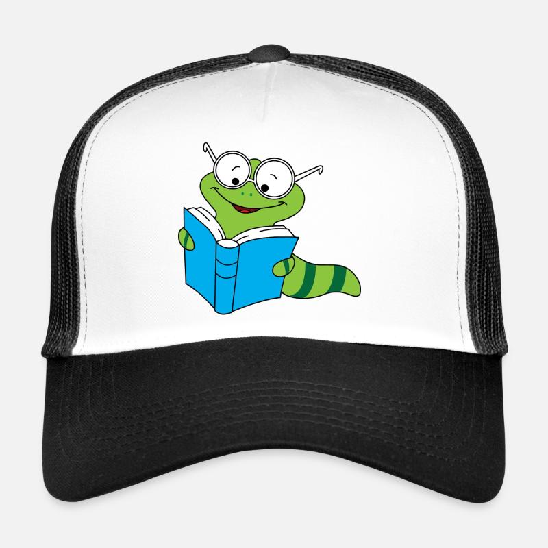 Bücherwurm Nerd Lesen Bücher Regenwurm Trucker Cap