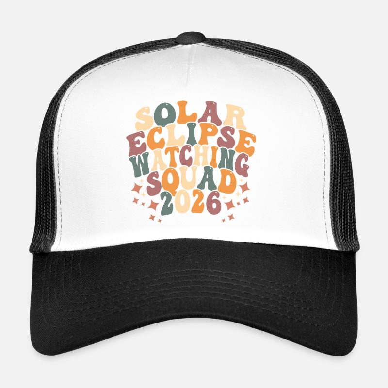 Équipe d’éclipse solaire 2026 - Casquette trucker - blanc/noir