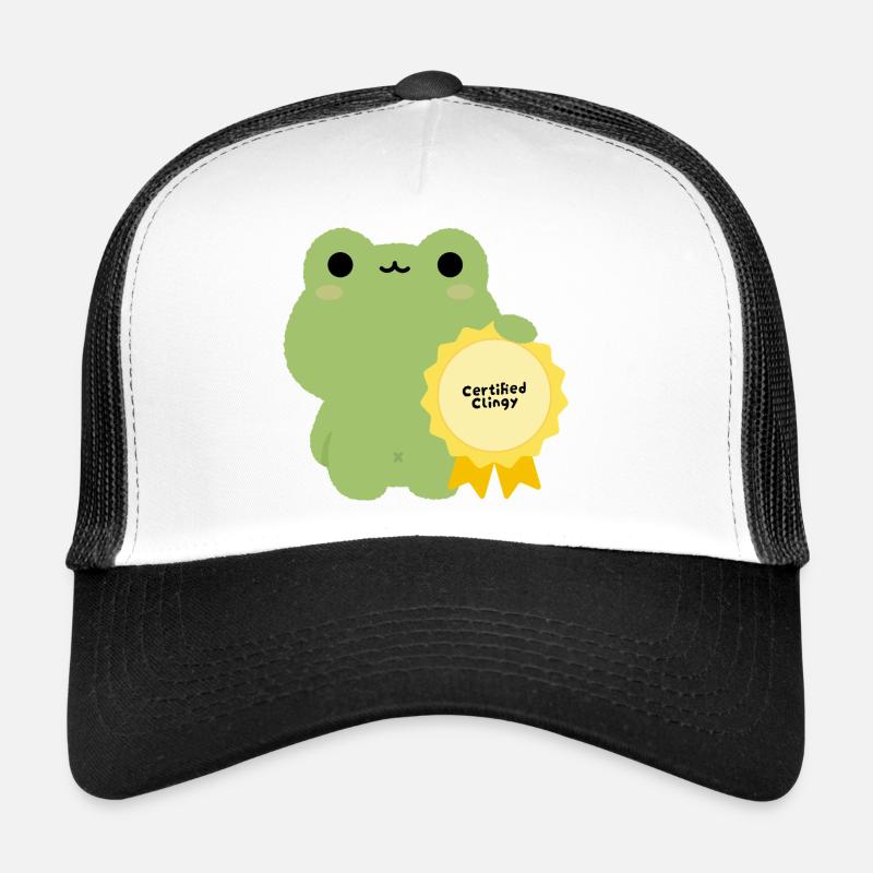 Certified Clingy Frog Badge - Trucker Cap - white/black