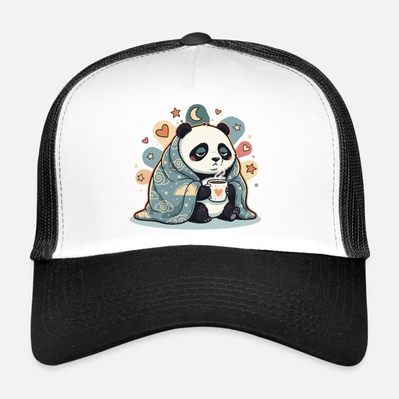 Panda câlin sous la couverture nuageuse Casquette trucker 