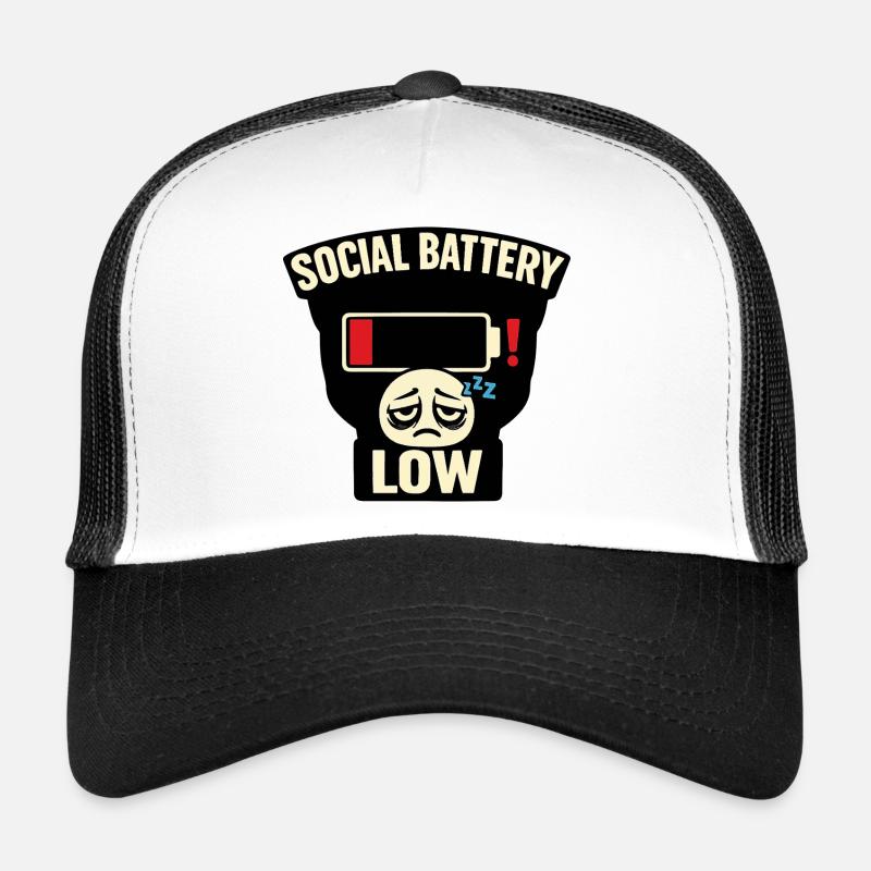Social Battery Low Tee – urkomischer Introvertiertenhumor Trucker Cap