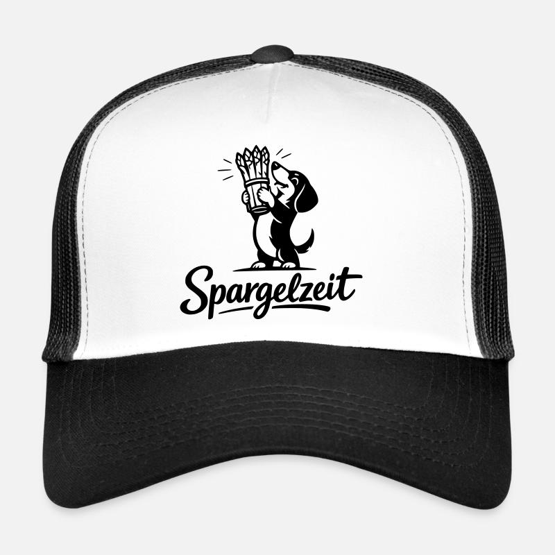 Spargel Essen Spargelzeit Saison Dackel Trucker Cap