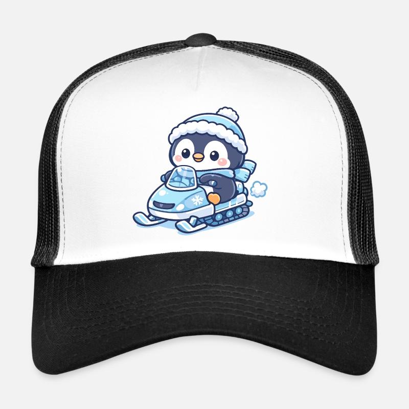 Pinguin Schneeschlitten-Zauber Trucker Cap