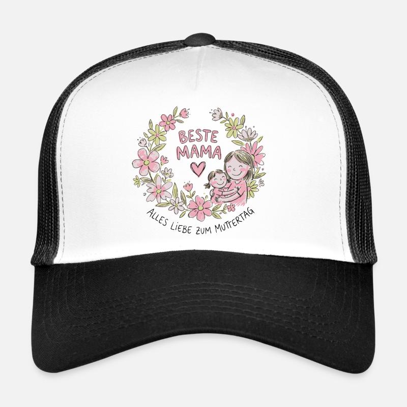 Beste Mama Blütenherz Umarmung Trucker Cap