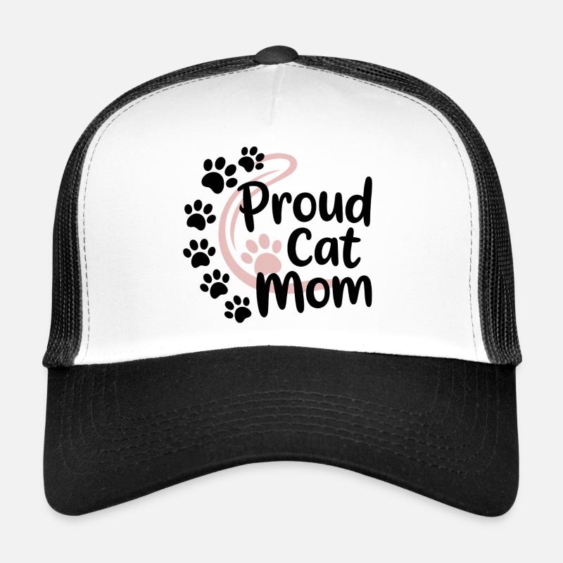 Cat Mom Pink Paws Logo Casquette trucker 