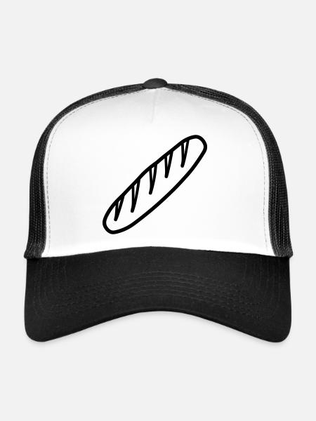 baguette - Casquette trucker  - blanc/noir - Devant