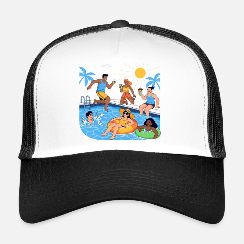 Summer Fun by the Pool Party Good Mood Trucker Cap