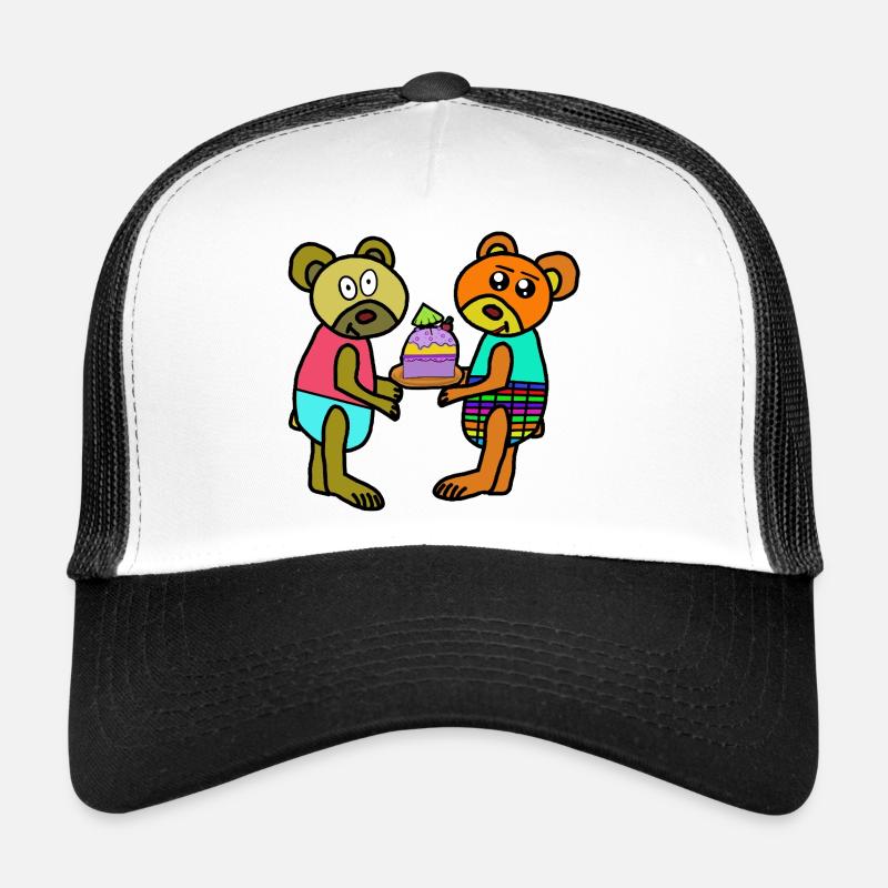 Teddy Valentine Muffin Cake Birthday Bear - Trucker Cap - white/black