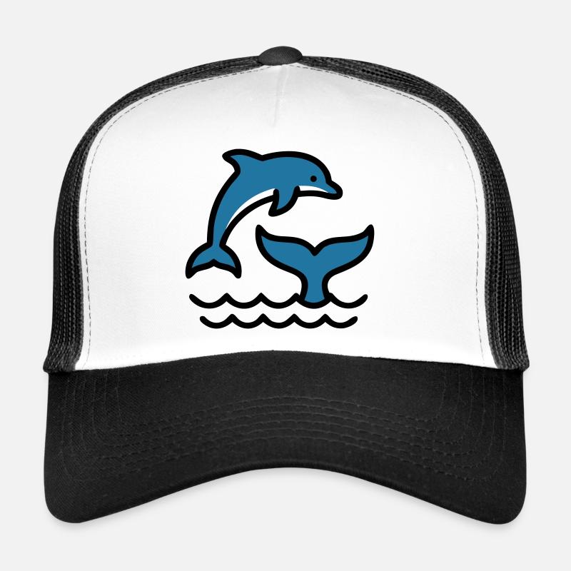 Vagues de dauphins Silhouette de la mer Casquette trucker 