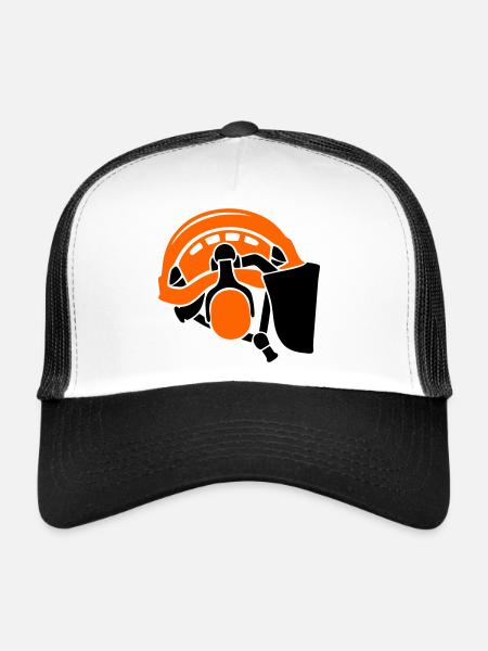 Forestry helmet, tree care, forest workers, lumberjacks - Trucker Cap - white/black - Front