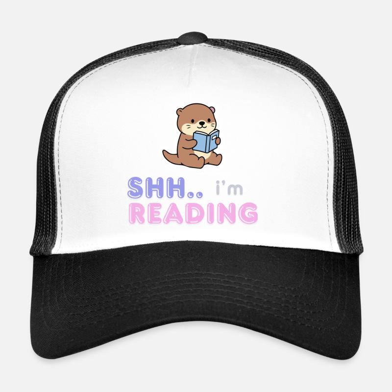 Otter Reading Buddy - Trucker Cap - white/black