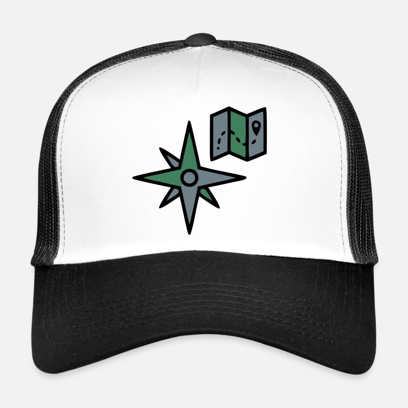 Compass Map Hiking Geocaching Survival Trucker Cap