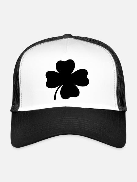 Four-leaf clover - Trucker Cap - white/black - Front