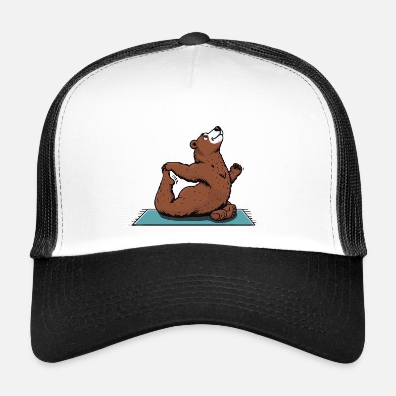 Yoga Bear - Trucker Cap - white/black