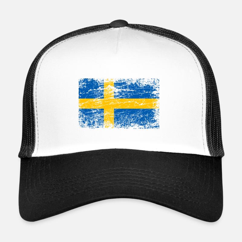 Drapeau de la Suède utilisé look Malmo Casquette trucker 