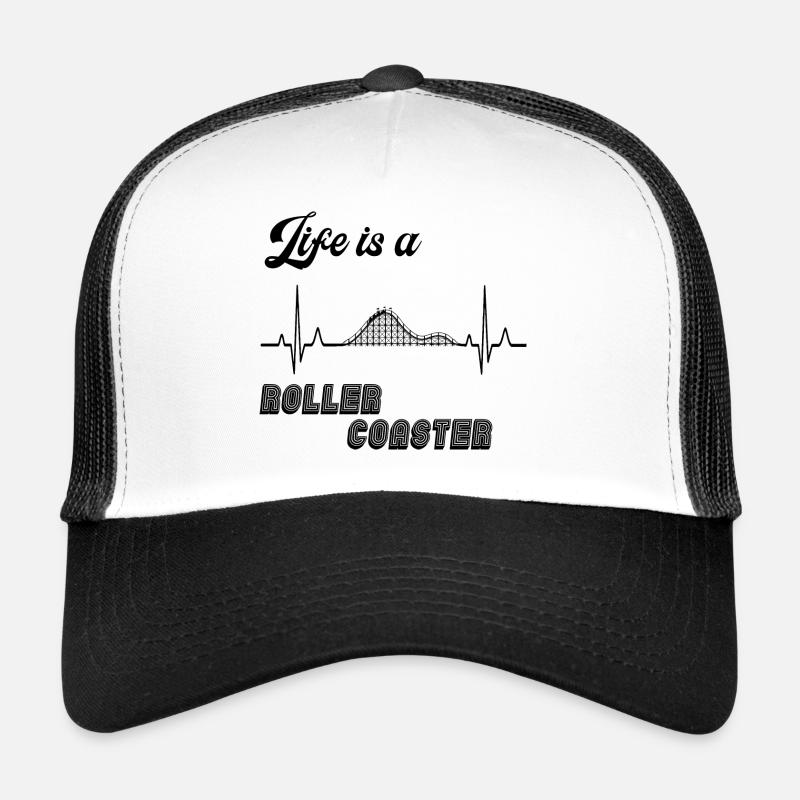 Roller Coaster / Heartbeat / ECG - Gift Idea - Trucker Cap - white/black