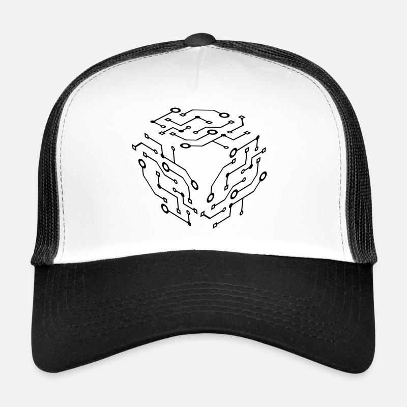 cool muster logo schaltkreis draht daten microchip Trucker Cap