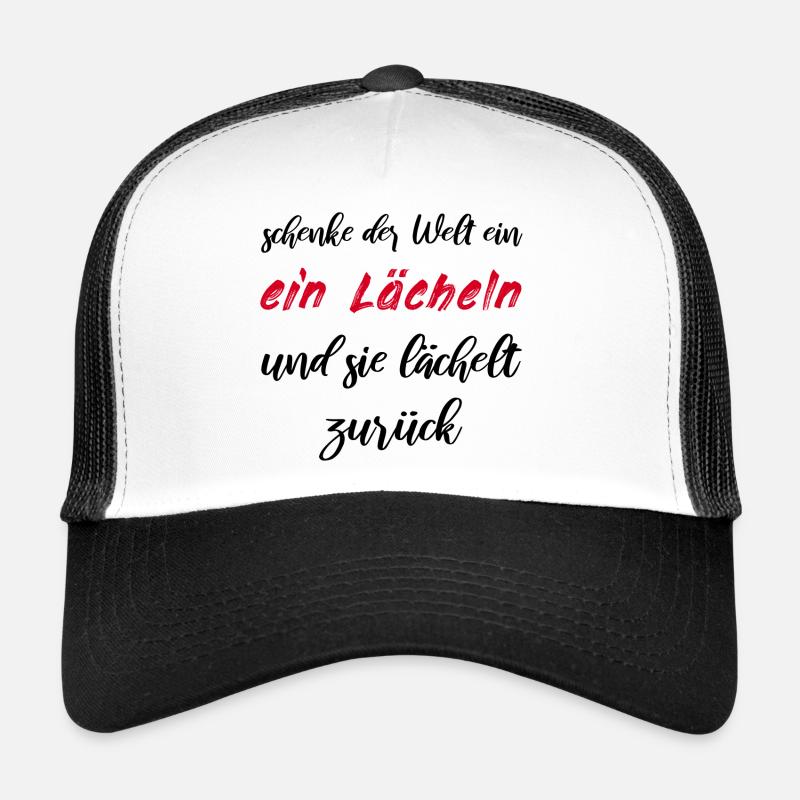 schenke ein Lächeln und sie lächelt zurück - Trucker Cap - Weiß/Schwarz