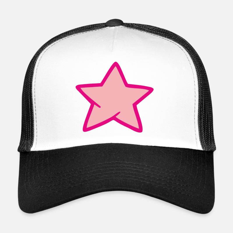 Rosa Stern - Trucker Cap - Weiß/Schwarz