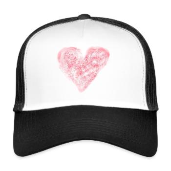 Heart Rose - Trucker Cap - white/black - Front