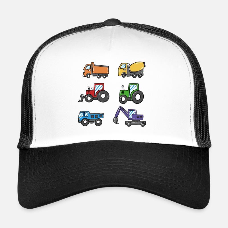 Excavator Construction Site Construction Machine Construction Worker Children Trucker Cap