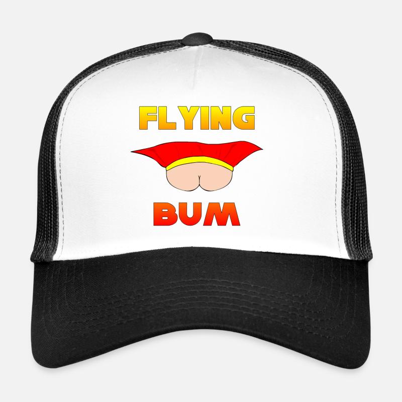 Flying Bum (face dessus) avec texte Casquette trucker 