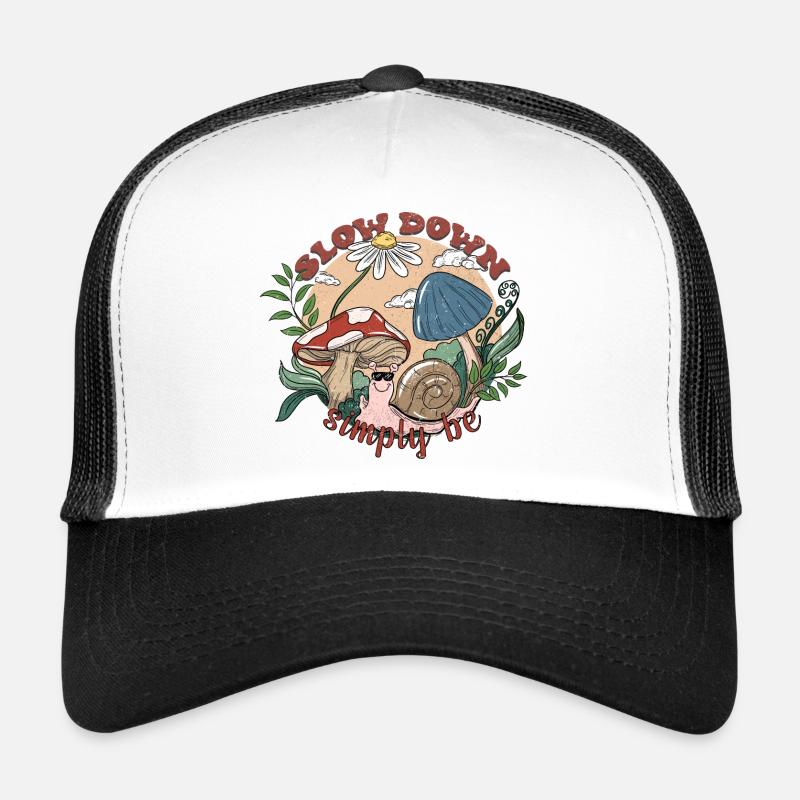 Slow down Simply be Backprint Trucker Cap